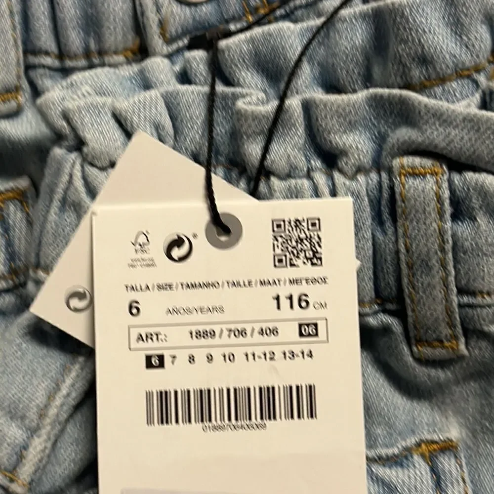 ZARA Kids | Light Blue | PAPERBAG WAIST DENIM SHORTS